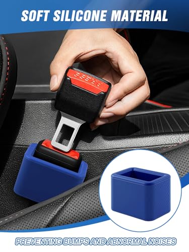 Image of 2 PCS Seat Belt Buckle Holder, Silicone Seatbelt Buckle Booster to Makes Receptacle Stand Upright for Easy Access (Blue)