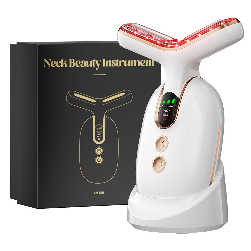 Neck Face Massager, Multifunctional Facial Massager, Face Sculpting Tool for Skin Care with Vibration, Thermal (White Gold) Neck Face Massager, Multifunctional Facial Massager, Face Sculpting Tool for Skin Care with Vibration, Thermal (White Gold)