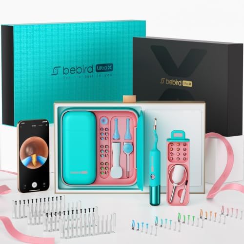 BEBIRD EarSight Ultra X 5G Ohrenreiniger & Pflegegerät mit flexibler Kamera, HD Ohrenschmalz Entferner Set mit 50+ Zubehör, zur sicheren Reinigung für Zuhause-Tiffany-Blau