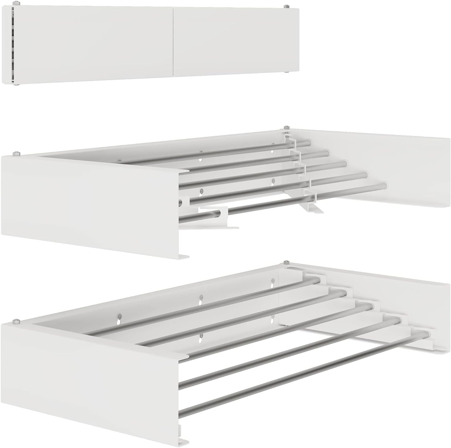 Drying Rack Clothing,Clothes Drying Rack Wall Mounted,Collapsible Hanging Racks for Laundry,Laundry Drying Rack,Wall Mounted,Retractable Space Saving Invisible Design,27.5x13.8x3.9inch