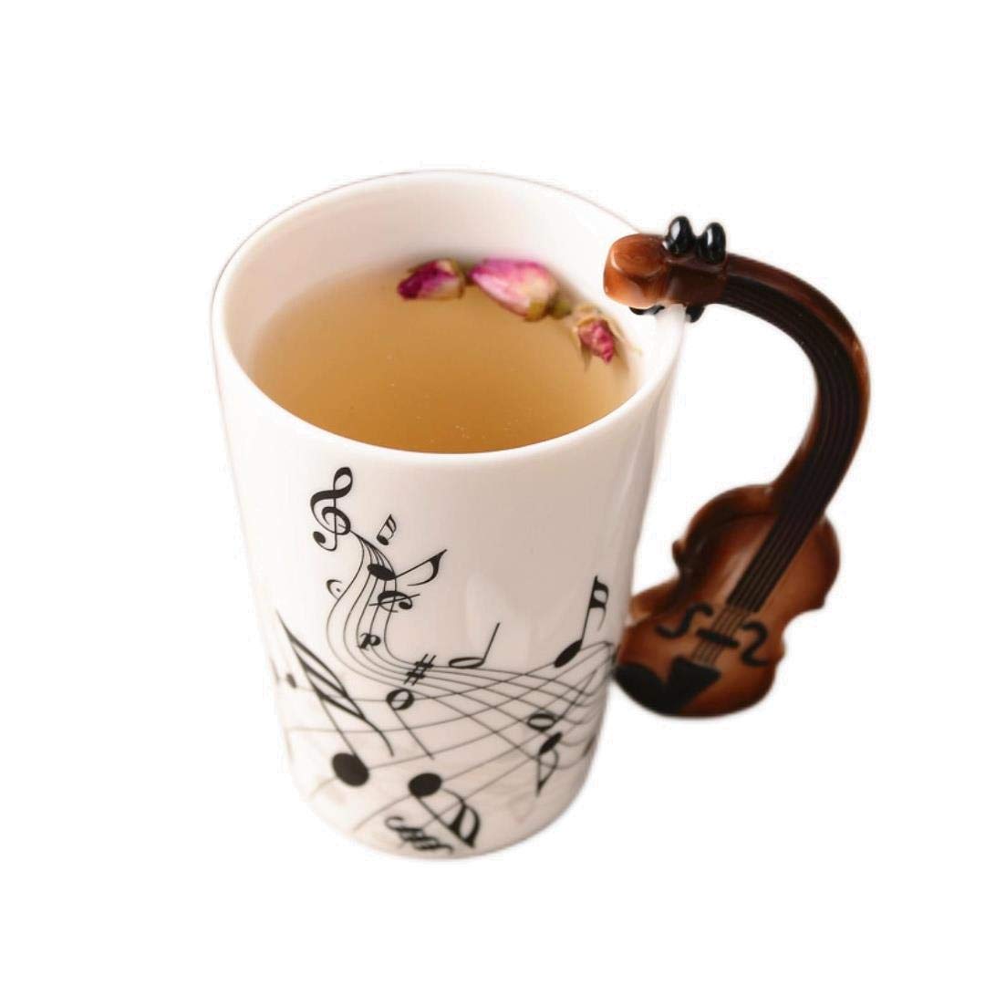 Tazza Ceramica A Forma Di Violino: Originale E Capiente Per Caffè E Latte