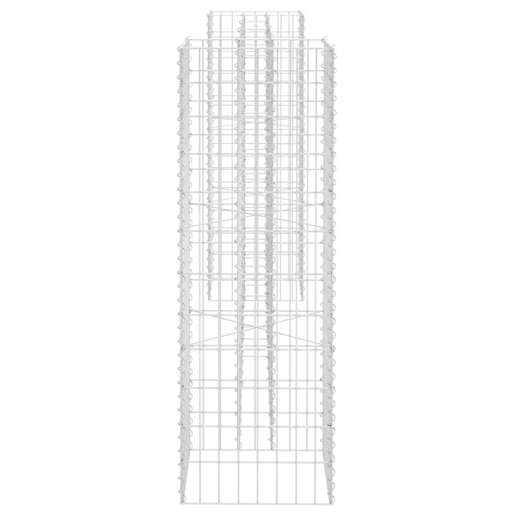 Macetero para gaviones de 260 x 40 x 120 cm, cesta de alambre de acero estable para bancal elevado y parterre, rejilla de malla soldada inoxidable, fácil de montar
