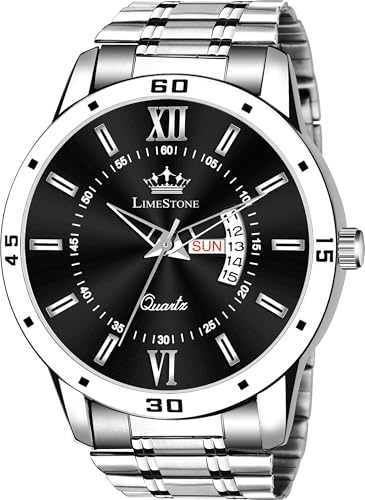 Image of LIMESTONE Day and Date Functioning Steel Strap New Quartz Analog Watch - for Men