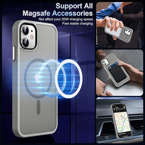 Image of MOCCA Strong Magnetic for iPhone 12 Case /iPhone 12 Pro Case, [Compatible with Magsafe][Mil-Grade Drop Protection] Slim Shockproof Translucent Protective Phone Case for iPhone 12 /12 Pro, Titanium Gray | Fits iPhone 12 /12 Pro | 10ft Drop | Compatible with MagSafe | Anti-Slip Matte | Raised Camera & Screen Lip | Ultra-Slim
