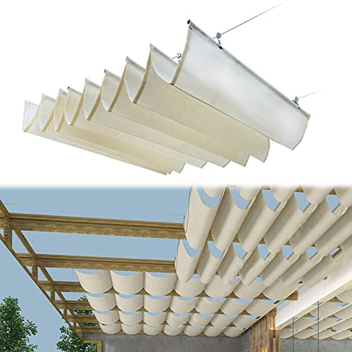 Zlovne Voile d'Ombrage UV Protection,Auvent à Vagues,Rétractable Kit de Couverture d'Ombre,Toile Solaire Voile,Toile Ombrage HDPE Respirant,Voile d'Ombre de Vague,Légère (1.9x3m/6.24x10ft)