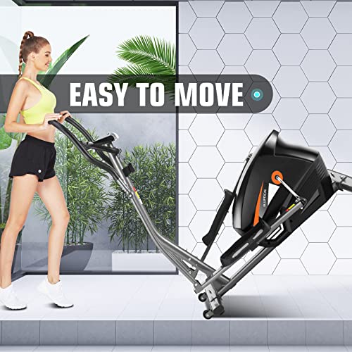 ANCHEER Foldable Elliptical Machine for Home Use, Elliptical Training Machines, Elliptical Exercise Machine with Large LCD Display, Adjustable 10 Level Magnetic Resistance, 390lb Capacity