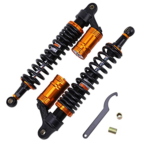 2Pcs 400mm Adjustable Motorcycle Air Shock Absorber Fit for Honda Suzuki Yamaha Kawasaki ATV Go Kart Quad Dirt Sport Bikes