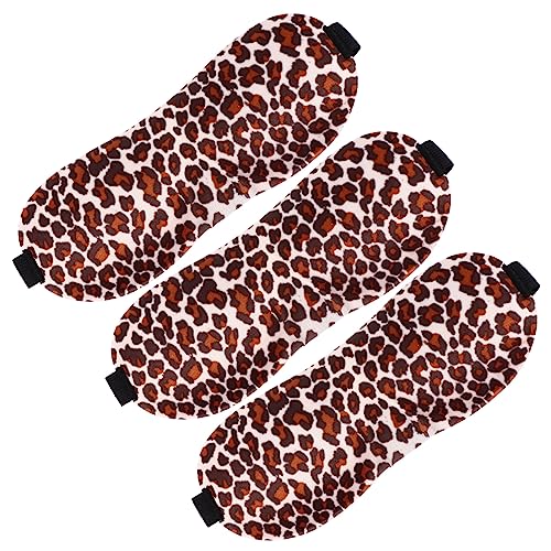 Gogogmee 3個 目隠し eye mask eye patch アイマスク 保護アイマスク サングラス ブレスベールアイシェード ブレスベールアイカバー スポンジ Leopard