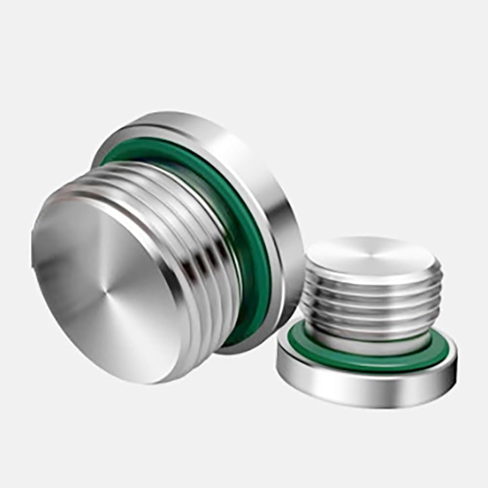 G1/8 To G2 Hex Socket Oil Drain Plug, 2Pcs Stainless Steel Threaded Screw Plug Equipped with ED Fluorine Rubber Gasket for Industrial Fluid Equipment(G1)