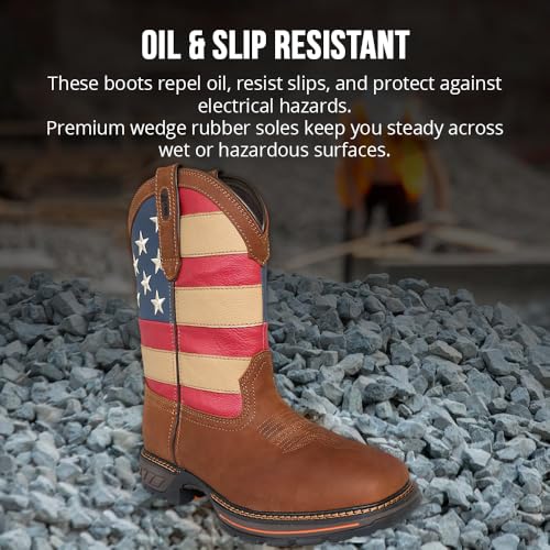 Image of Wolf Work Boots for Men Genuine Leather, Oil and Slip Resistance - Composite Toe