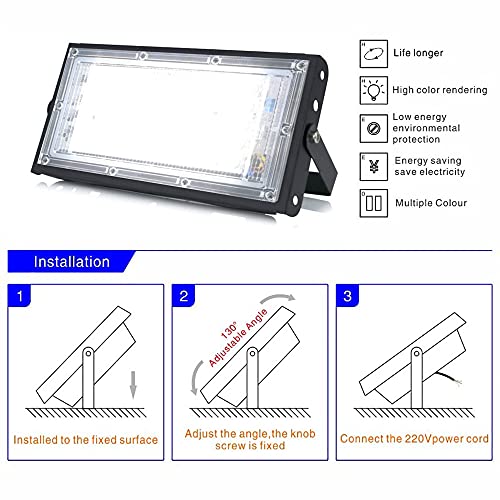Image of MLD 20w Led Flood Lights IP66 Waterproof Indoor Outdoor Led Brick Focus Street Light Multi color Combo Set | Green, Pink, White| Pack of 3