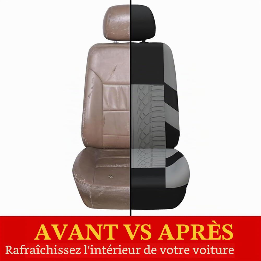 Housses de Siège De Voiture pour Dacia Duster 3 2024 2025 2026, Voiture Ensembles Housses Siège Confortables Imperméable Respirant Couverture de Siège Avant,B/Grey