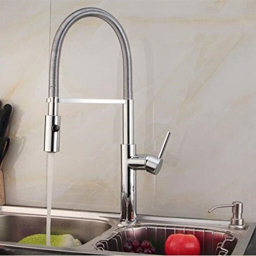 Mitigeur de cuisine rotatif or ou nickel pour sublimer votre évier moderne