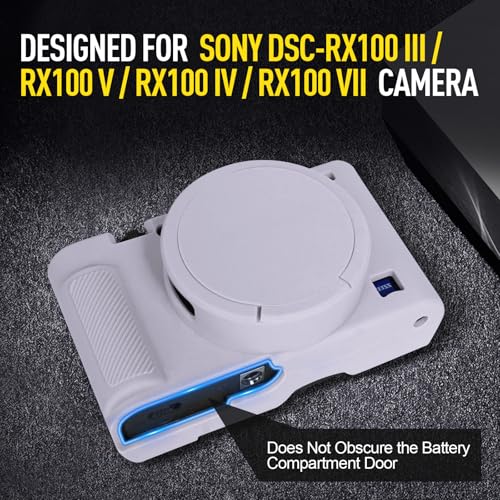 Image of Easy Hood Case for Sony DSC-RX100 IV V VI VII DSLR Camera, Silicone Camera Case Lightweight Soft Carrying Cover with Removable Lens Cover (Light Purple)