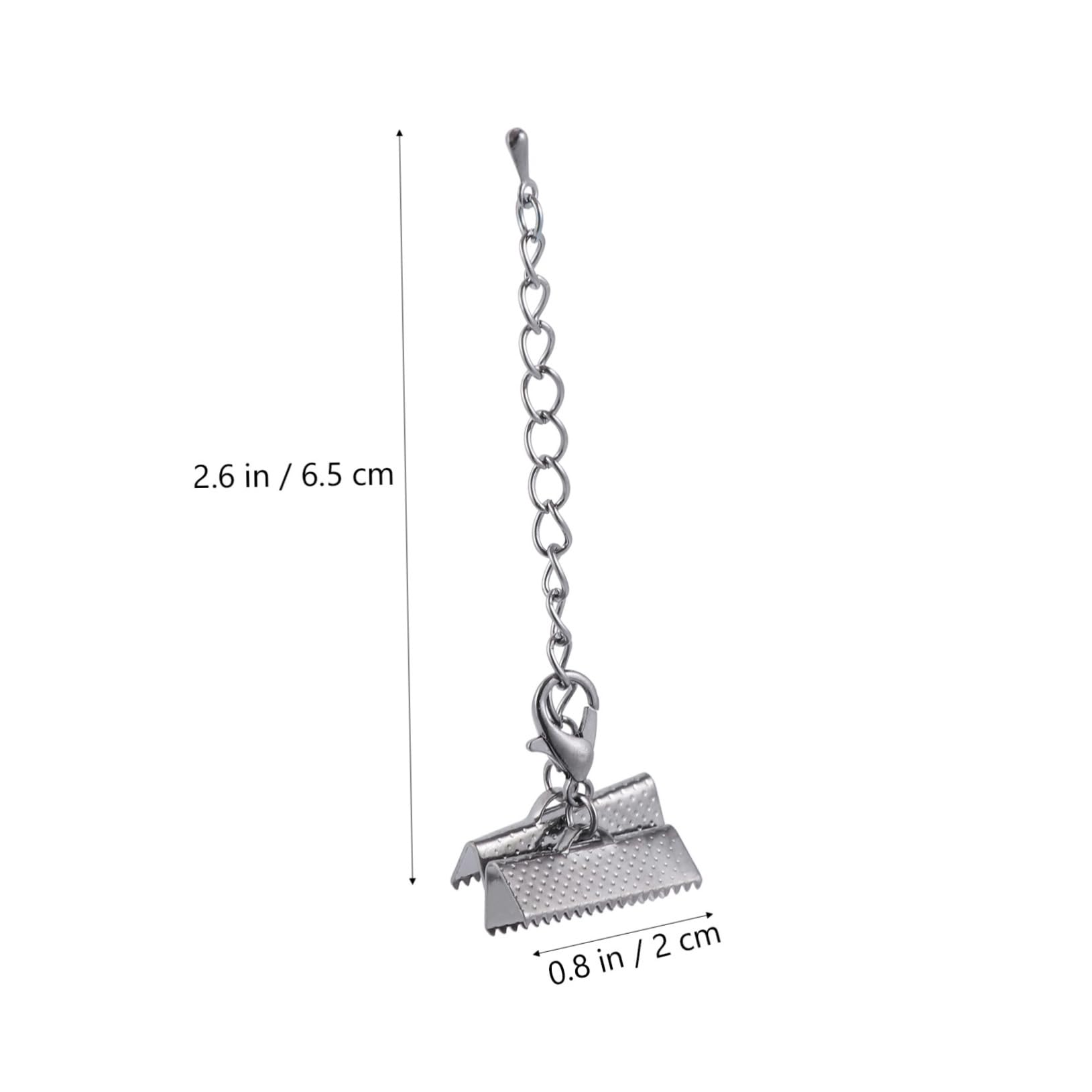 KONTONTY Bracelet Making Supplies 20mm Cord Ends Fastener Clasps Textured Crimp Ends 20pcs Iron Clip Buckles