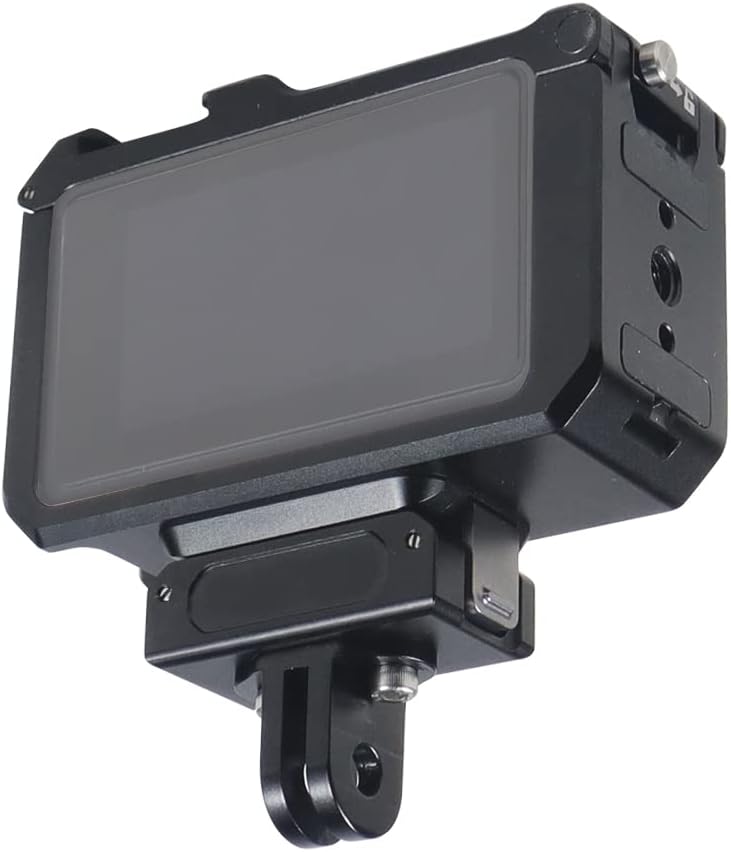 FEICHAO Camera Protective Cage 1/4 Thread M3 Extension Screw Hole Cold Shoe Mount Frame Compatible with OSMO Action 5pro/4/3 (Cage+Adapter+Magnetic Base)