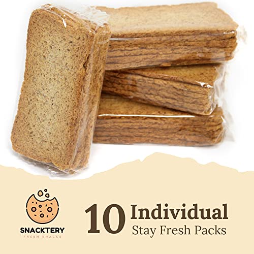 Snacktery Whole Wheat Melba Toast - All Natural Thin and Crispy Melba Toast Crackers - Classic Mini Toasts for Dips, Spreads, Salads - Tostadas Melba - 7 Oz, Pack of 2