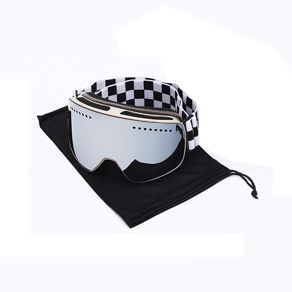 C- Schnee-Skibrille für Männer, Frauen, Jugendliche, Anti-Fog-UV400-Snowboardbrille, helmkompatible Schneemobilbrille für den Wintersport im Freien, Snowboarden, Skaten,L