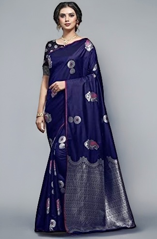 Shiv Textiles Women's Banarasi Silk Saree