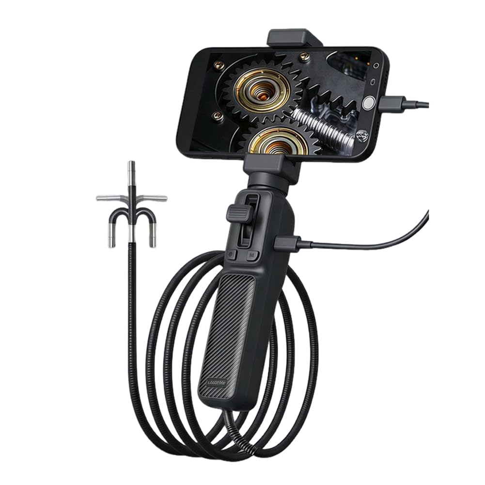 Oewwthy Light Industrial Borescope Endoscope Camera 360° Articulating Design With Led For Android Ios