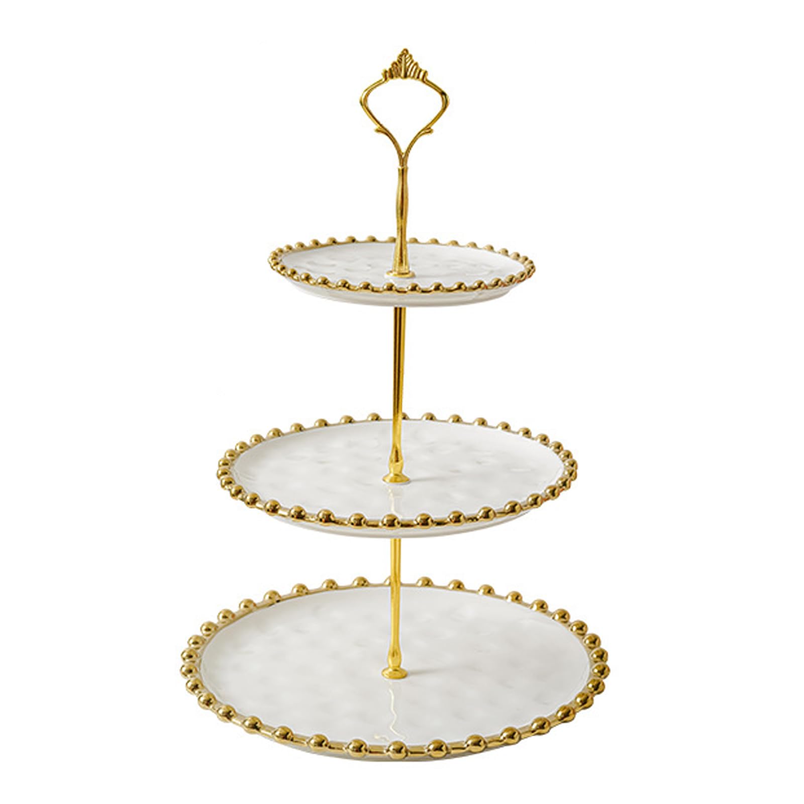 3 Tier Round Porcelain Tiered Cupcake Stand, Dessert Plates Stand, Mini Cakes Candy Display Tower, Tiered Serving Stand, Party Serving Trays for Wedding/Kids Birthday/Tea Party/Baby Shower (White)