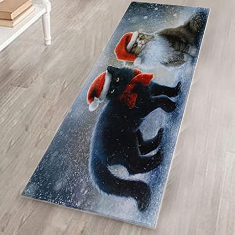Merry Christmas Door Mat,Christmas Welcome Doormats Happy New Year Mats,Christmas Decorations Carpets Indoor Home,Xmas Large Rugs for Living Room/Bedroom/Bathroom/Kitchen (40×120cm, H) Cover