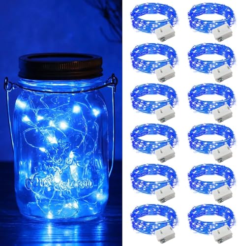 Piucrty Mini Lichterkette Blau Batterie 2m 20 Micro Led Lichterdraht...