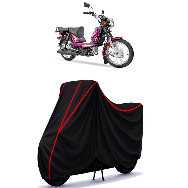 Image of TVS Heavy Duty Water Resistant Bike Cover for All Motorcycles & Rain | Heavy Duty Taffeta Fabric | UV Protection, Dustproof, Scratchproof | All Weather Two Wheeler Body Cover with Elastic Bottom
