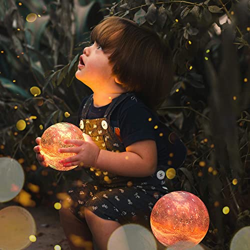 Moon Lamp, Night Light, 16 Colors Galaxy Lamp 3D Printing Moon Light with Stand/Remote Control/Touch/USB Rechargeable/Timer, Moon Night Light for Kids Friend, Home decor Mothers Day Gifts (4.8 inch)
