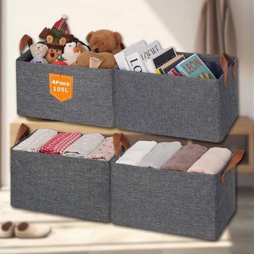 Image of CoolLeaf SB-G4 Wardrobe Organizer for Clothes with Metal Frame, Extra Large Clothes Organiser for Wardrobe, Durable 600D Oxford Fabric Cupboard Organizer for Clothes Pants Shirts Saree(27Ltr*4, Grey)