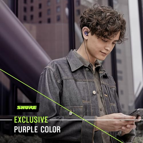 Image of Shure SE215 Special Edition PRO Wired Earbuds, Professional Sound Isolating Earphones, Clear with Deep Bass, Single Dynamic MicroDriver, for Music, Gaming, & Calls - Purple | Single Dynamic Microdriver, Sound-Isolating Up to 37 Db, Detachable Mmcx 3.5mm Cable, Fit Kit and Case, Purple