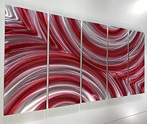Amazon.com: abstract metal art red painting 3D effect contemporary