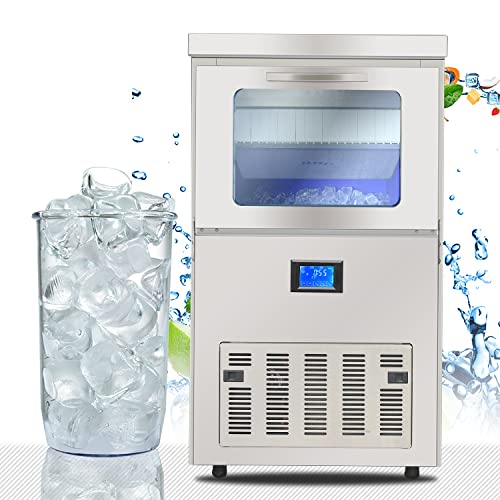 Koalalko Commercial Ice Maker Machine - 165 LBS/24H with 99 Pounds Storage Bin Capacity - 110V Freestanding Automatic Clean Clear Cube Crushed Ice Maker for Home, Restaurants, Business, Bars