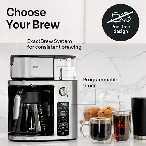 Braun MultiServe Plus 10-Cup Drip Coffee Maker, Auto Start, Cold Brew - image 7