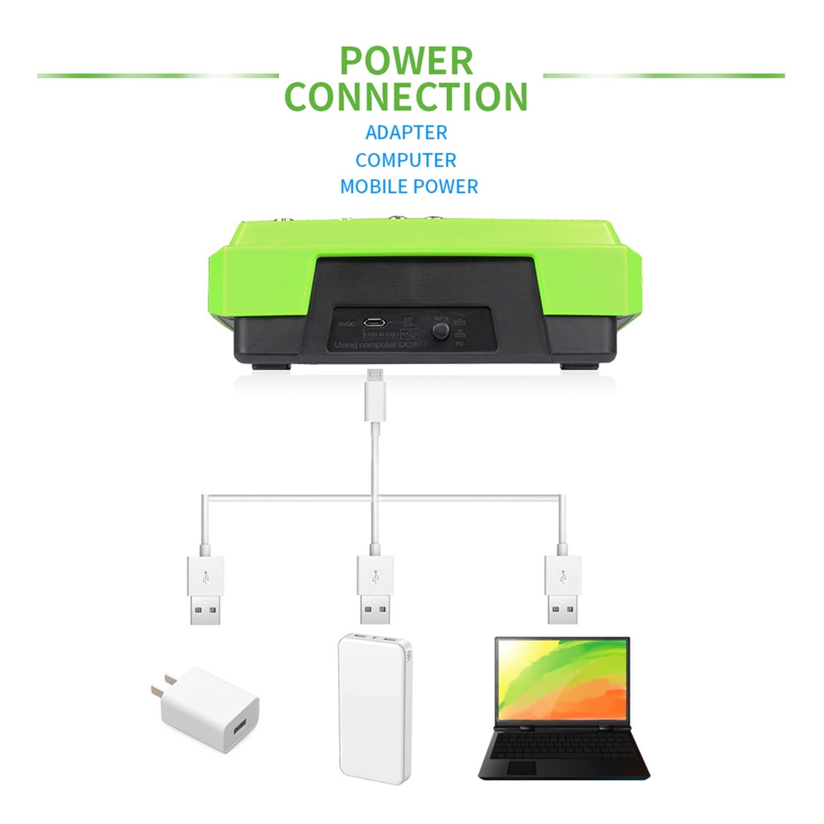 Batidora de audio de 6 canales USB Procesador de reverb con Bluetooth con potencia fantasma de 48V y 16 DSP Efecto for karaoke, fiesta al aire libre(B6-MX green)