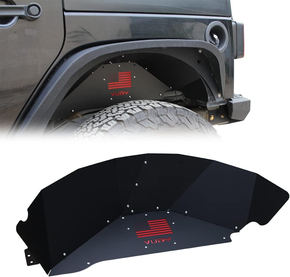 for 2007-2018 Wrangler JK/JKU New Black Texture Steel Front and Rear Inner Fender Liners