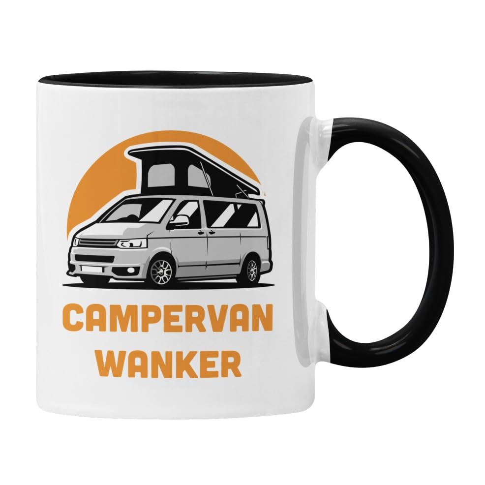 Campervan Wanker Mug Funny Gift Cup (Black Mug)