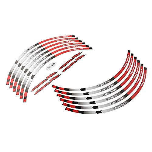 Three T Motorcycle Outer Wheel Rim Sticker Stripe Wheel Decals Stickers Fit for Honda Repsol HRC CBR250RR CBR400RR CBR600RR CBR1000RR, Red - Thumbnail 4