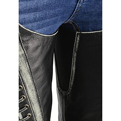 Image of Milwaukee Leather Premium Leather Motorcycle Riding Chaps for Women Bikers