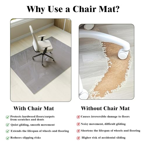 Image of Koonmi 40 inch x 60 inch Office Chair Mat for Hardwood Floors & Carpets