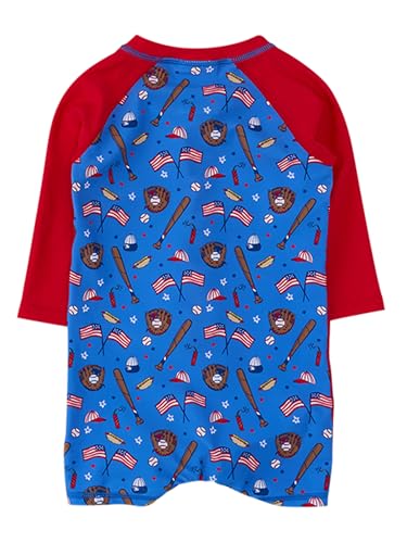 Image of RUGGEDBUTTS Baby /Toddler Boy Swimsuit, One Piece Zipper Rash Guard Sunsuit with UPF 50+ Sun Protection