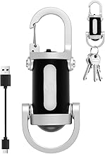 1200LM Super Bright Mini Keychain Flashlight, Waterproof Super Bright, Rechargeable LED Keychain Torch High Lumens EDC Pocket Flashlights for Emergency Power Flashlight Outdoor Hiking Camping, Black