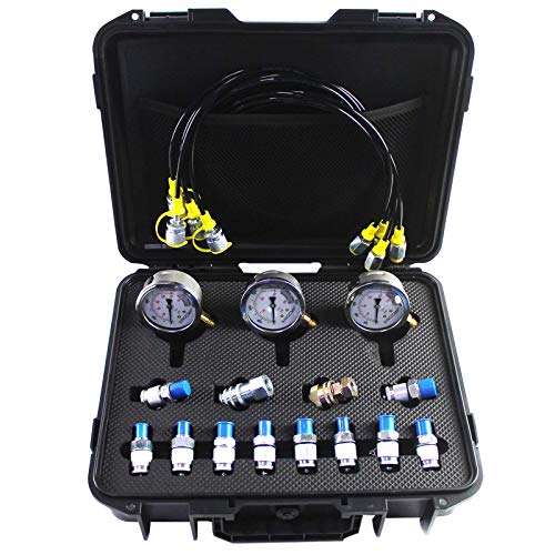 SINOCMP Hydraulic Test Kit 25/40/60mpa Hydraulic Pressure Gauges Kit for Komatsu Excavator