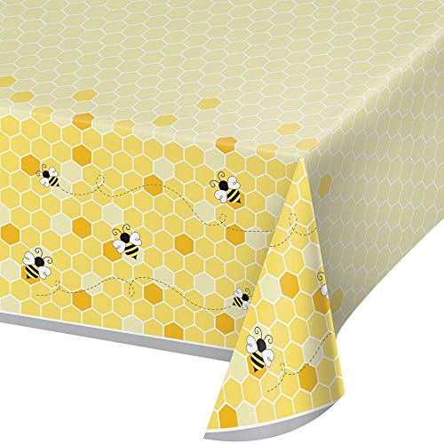 Creative Converting Bumblebee Baby Plastic Tablecloth 54 x 102 MultiColor