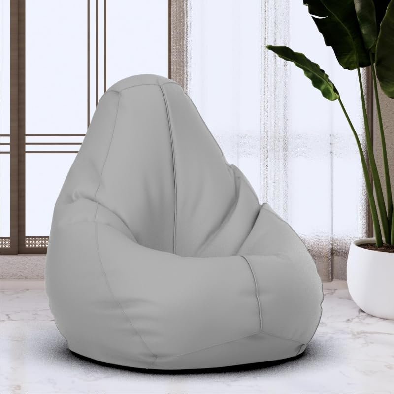 Bean Bag Chair Cover | Size: 3XL | Color: Light-Grey | Without Beans | Premium Leatherette Cover (CMF 0487)-image-41