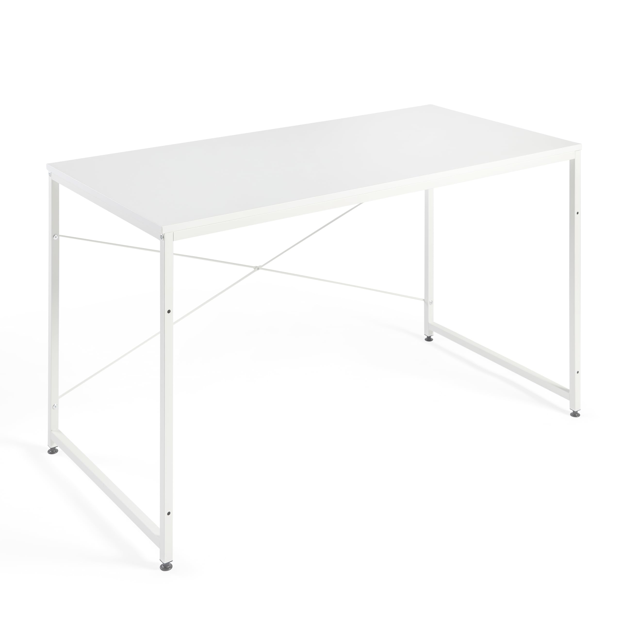 DUPI Escritorio de Ordenador | Mesa de Estudio Multifuncional | Estructura Metálica Reforzada | Montaje Fácil | Mesa Gaming LED | Escritorio Plegable, 120x60 | Blanco