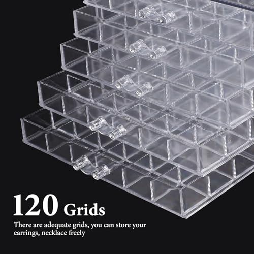 Boîte de rangement transparent à niveaux et compartiments pour nail art - 8