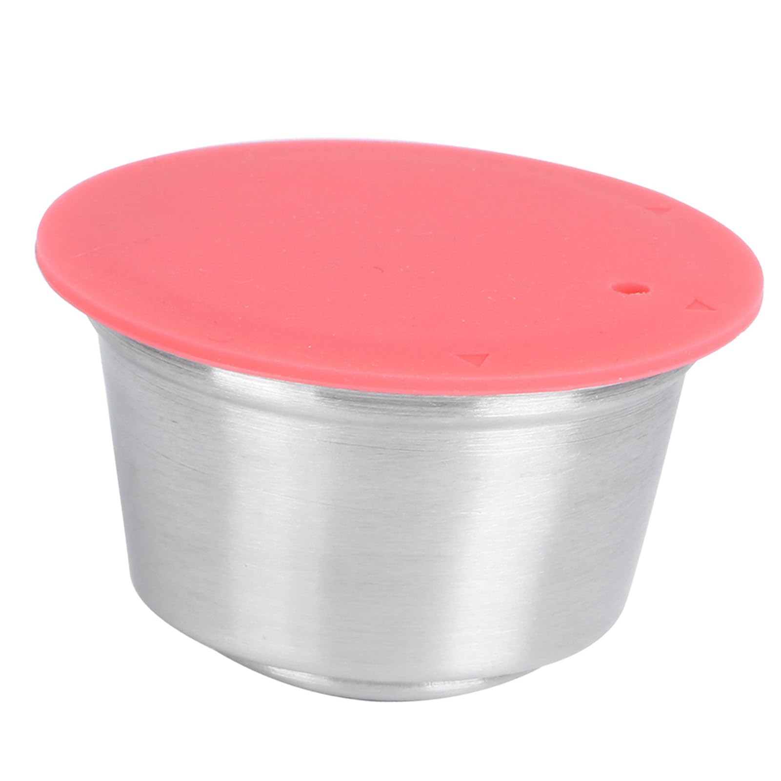 Taza de Cápsulas de café Recargables, Cápsulas de café Recargables de Acero Inoxidable, Filtro de Taza con Tapa de Silicona, Apto para Color (rojo)
