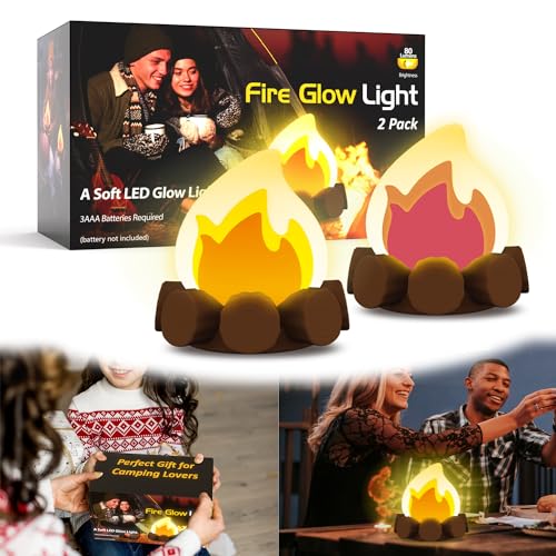 Image of Haigoo Flameless Nightlight 2-Pack for Men Women, Led Portable Night Light Lamp for Tent, Cute Battery Night Light for Outdoor and Indoor, Perfect Gifts for Friends, Kids, Fun Flame Lights