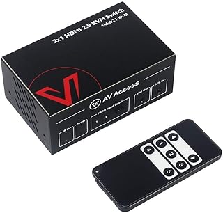 KVM Switch HDMI 2.0 4K@60Hz/2K@144Hz, Dolby Vision, HDCP2.2, with Audio, IR & Button Control, HDR10, 3 USB Ports, 2 HDMI Ports for 2 Computers Share One Monitor, Supports YUV4:4:4 Color